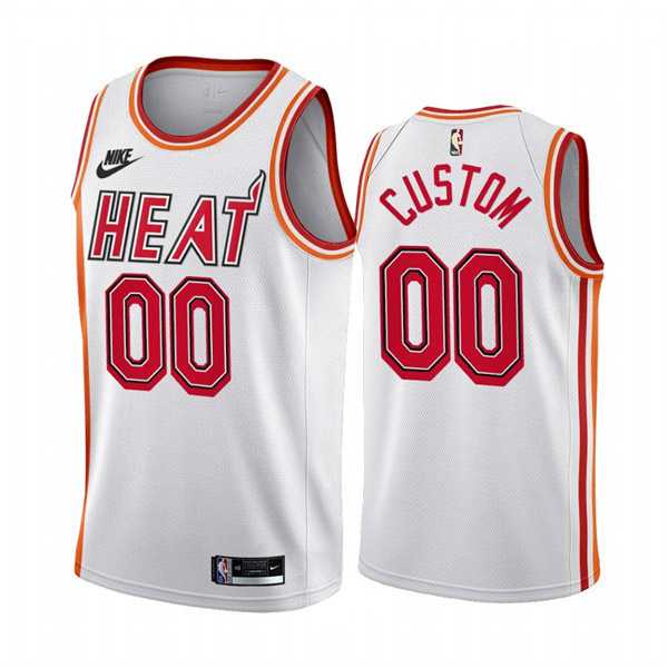 Men & Youth Customized Miami Heat Active Player White Classic Edition Stitched Jersey